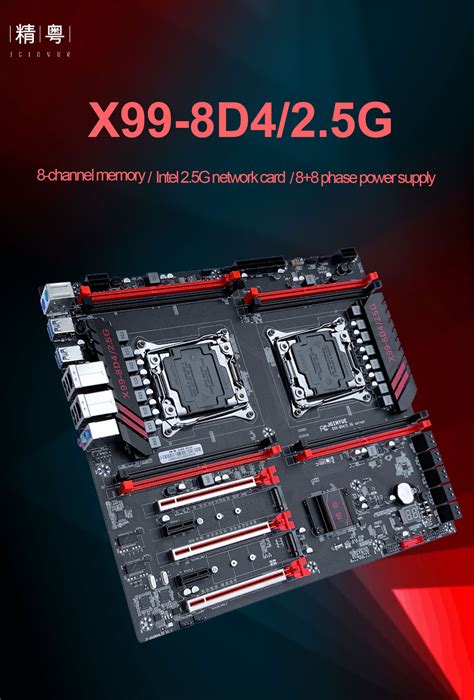 X99 8d4 Dual Cpu Motherboard Lga 2011 3 Ddr4 Dual 2 5g Network Card Workstaion Ebay