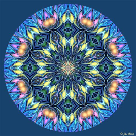Blue Floral Mandala 4 By Janclark On Deviantart Mandala Mandala Coloring Mandela Art