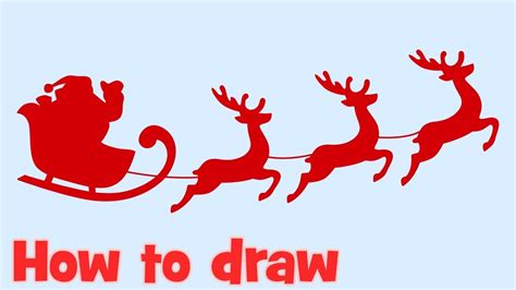 How To Draw Santas Sleigh And Reindeer Easy Howto Techno