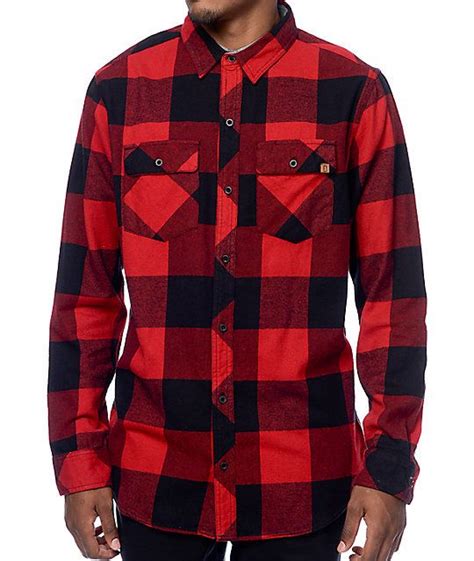 Dravus Uncle Sam Red And Black Buffalo Flannel Shirt Zumiez Casual