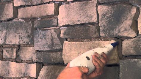 Step 5 Grouting The Joints Stone Veneer Installation Youtube