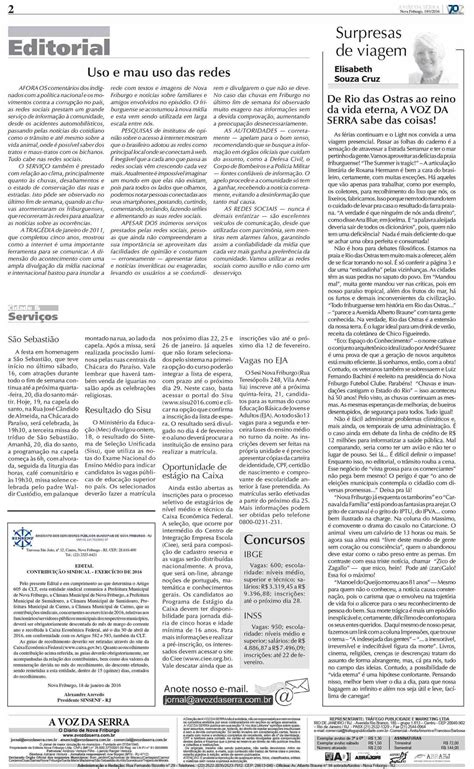 Edição De 19 De Janeiro De 2016 Jornal A Voz Da Serra