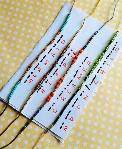 This diy morse code bracelet is a super easy project that takes only a few minutes to make, requires minimal supplies, & is both fashionable i made three sisters bracelets in just 20 minutes! MORSE CODE Stack n stash bracelet set by Radishmebaby on ...