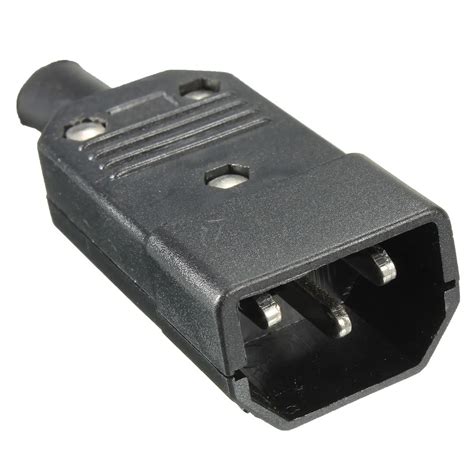 New Wholesale Price Black IEC C Male Plug Rewirable Power Connector Pin Socket A V In