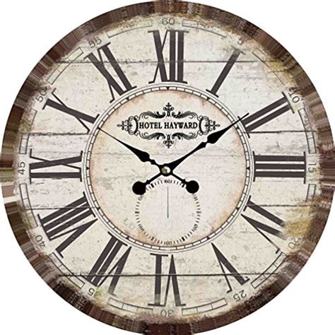 Die schlichte wandtattoo uhr ziffernblatt ohne zahlen zieht durch die zeitlos gestaltung alle blicke auf sich. Wanduhr - Hotel Hayward - Holz Küchenuhr mit großem Ziffernblatt aus MDF, Retro Uhr im ...