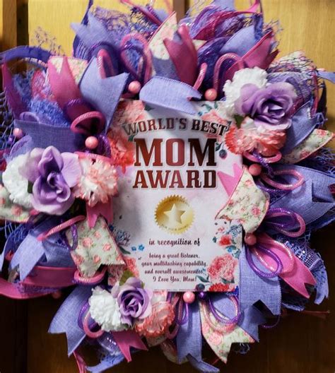 Mothers Day Wreathmom Award Wreathfront Door Etsy