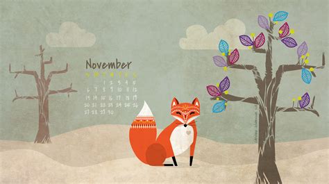 Mr Fox: November Desktop Calendar | thecarolinejohansson.com