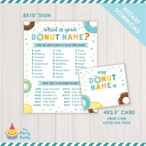 Whats Your Donut Name 8x10 Party Sign Boys Sprinkle Donut Etsy