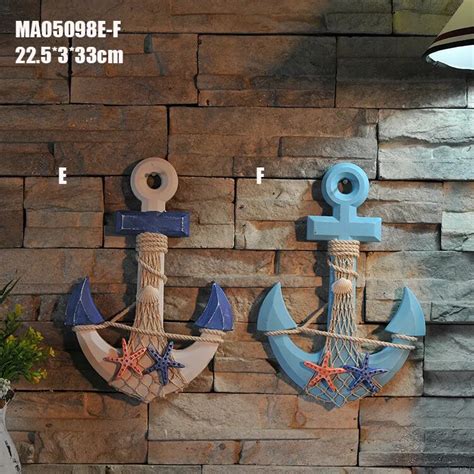 Mediterranean Style Wood Anchor Nautical Decor Hanging Crafts Art Wall
