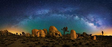 Joshua Tree And Milky Way Panorama This Is A Panorama Of J Flickr