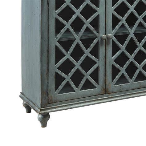 Signature Design By Ashley Mirimyn Door Accent Cabinet In Antique Teal