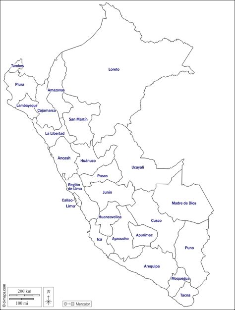 Perú Mapa Gratuito Mapa Mudo Gratuito Mapa En Blanco Gratuito