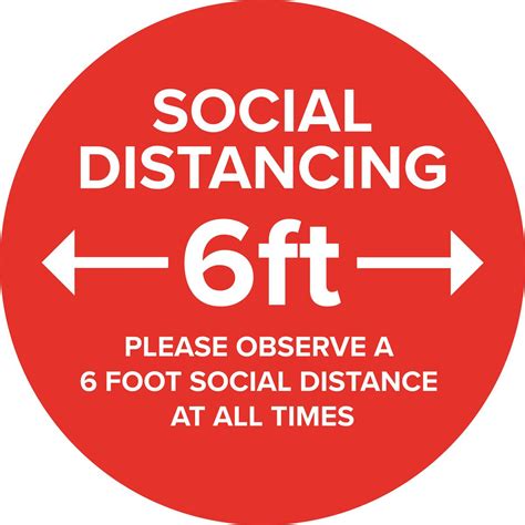 Social Distance Vinyl Decal Non Slip Self Adhesive Sticker