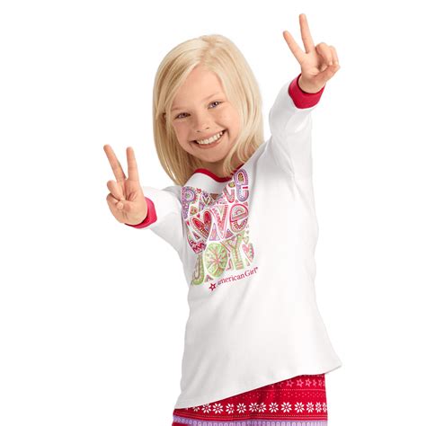 Peace Love And Joy Pj Top For Girls