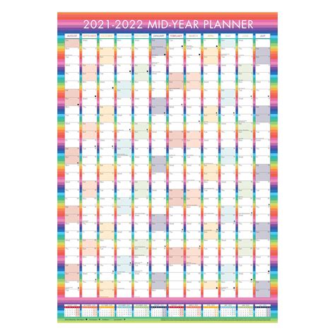 2021 2022 Large Academic Mid Year Wall Planner Calendar A1 Size 840 X