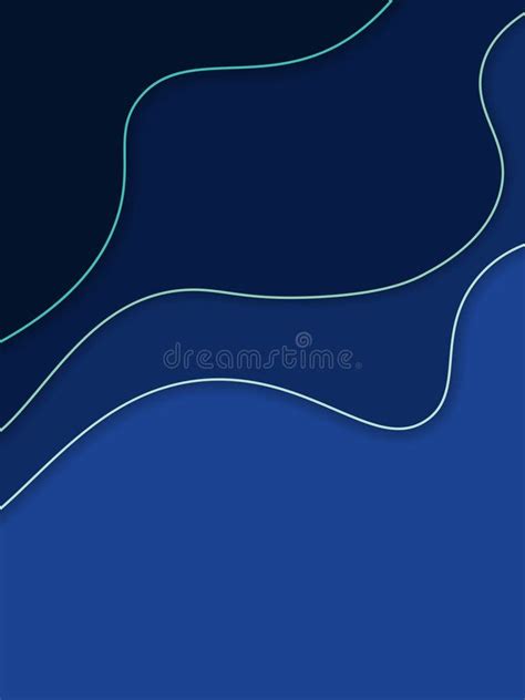 Abstract Blue Wavy Background In Paper Cut Out Style Stock Vector