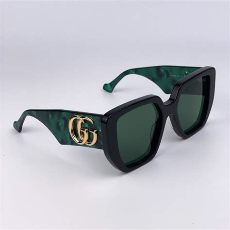 gucci accessories brand new gucci gg956s 00 women oversized black green logo sunglasses