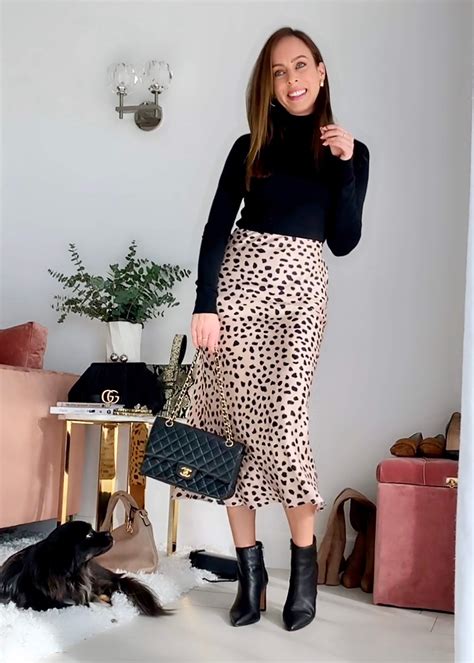 Sydne Style Shows How To Wear A Turtleneck With Leopard Skirt And