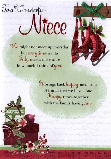To A Wonderful Niece Christmas Greeting Card Traditional Cards Lovely