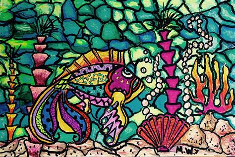 Whimsical Fish 1 Drawing By Megan Walsh Fine Art America