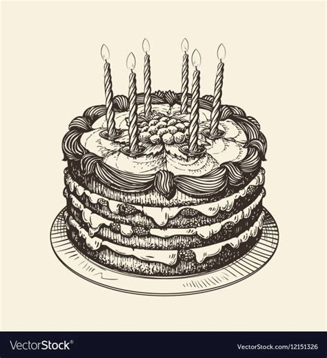 Draw this birthday cake by following this drawing lesson. 32+ Awesome Image of Birthday Cake Drawing | Cake drawing ...