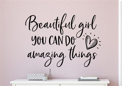Beautiful Girl You Can Do Amazing Things Decal Girl Wall Etsy