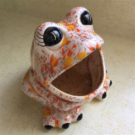 Vintage Ceramic Frog Scrubby Holder Kitchen Frog Etsy Ceramic Frogs