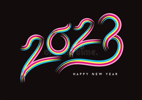 2023 Happy New Year Celebration Typography Text 2023 Font Text