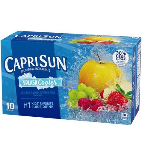 Capri Sun Splash Cooler Mixed Fruit Flavored Juice Drink Blend 10 Ct