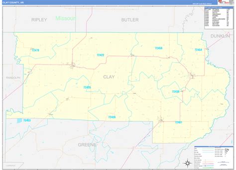 Wall Maps Of Clay County Arkansas
