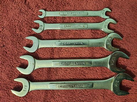 Craftsman Open End Wrenches Sae Set Of 5 Vintage All V Codes