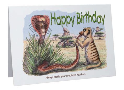 Happy Birthday Safari Meerkats Cartoon A5 Funny Blank Greeting Etsy
