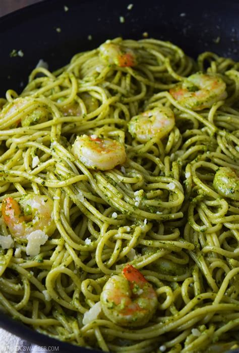 pesto shrimp pasta recipe kitchen swagger