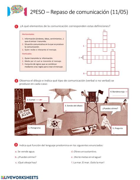 Repasode Comunicación Los Elementos De La Comunicación Worksheet