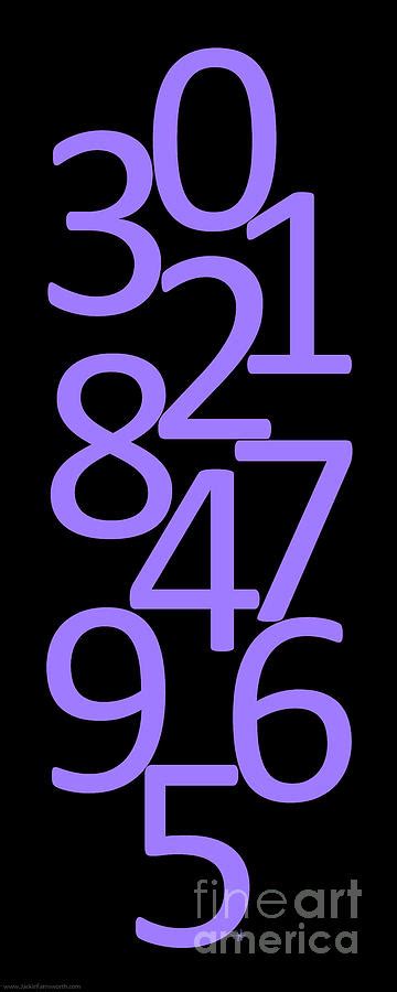 Numbers In Purple And Black Digital Art By Jackie Farnsworth Fine Art