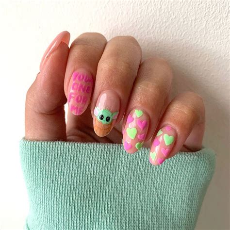 Yoda One For Me 💗 Pikachu Nails Disneyland Nails Nails