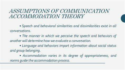 Communication Accommodation Theory