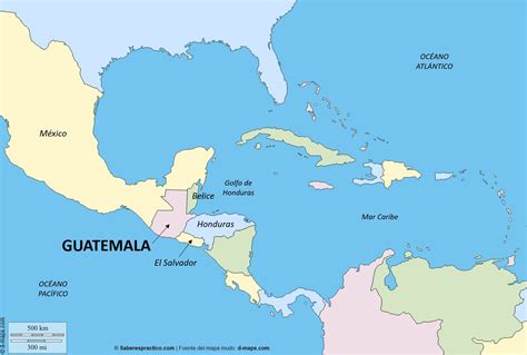 Límites De Guatemala Con Mapa — Saber Es Práctico