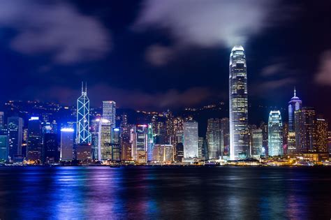 The bus terminus in central is the busiest in hong kong. Hong Kong Cityscape - a night scene of Hong Kong city ...