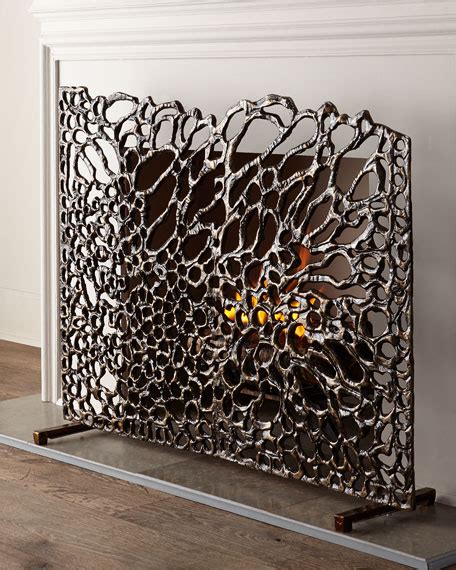 john richard collection organic bronze fireplace screen