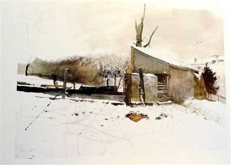 Andrew Wyeth 1917 — 2009 Usa The Kuerner Farm Watercolor Sketch