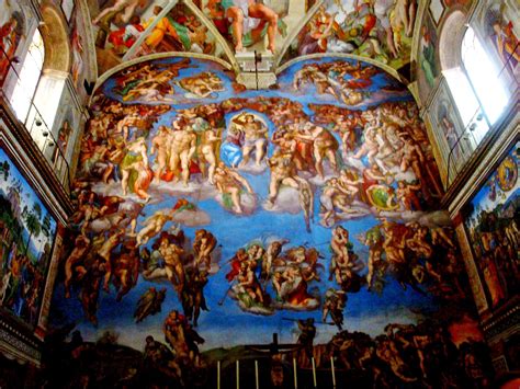 It is famous for its renaissance frescoes, the most important of which are the frescoes by michelangelo on the ceiling and on the west wall behind the altar. Michelangelo's Sistine Chapel. The Vatican Museam, Italy ...
