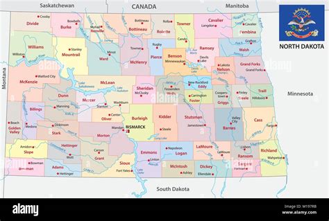 North Dakota Map Stock Vector Images Alamy