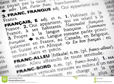 Francais In The Dictionary Royalty Free Stock Image - Image: 18175486