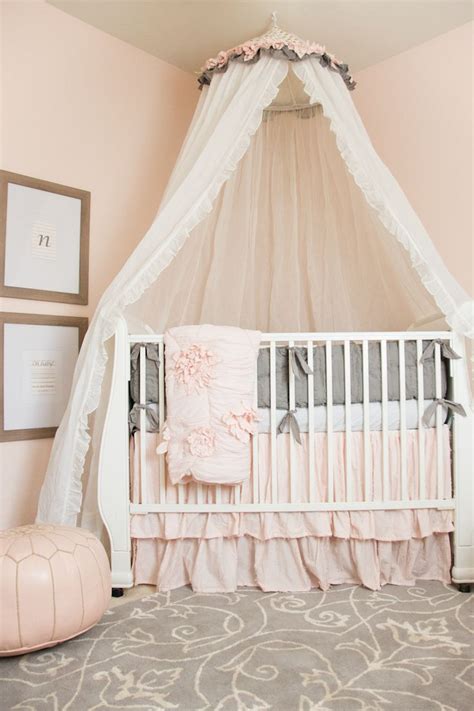 Slide Baby Crib Canopy Pink And Gray Nursery Crib Canopy