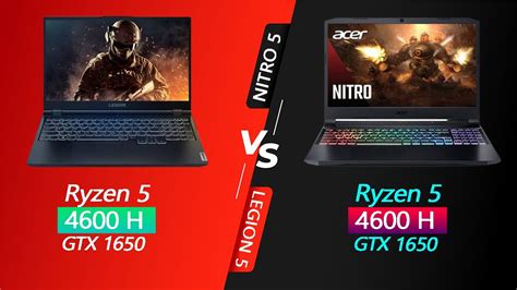 Lenovo Legion 5 Vs Acer Nitro 5 Both Ryzen 5 4600h Gtx 1650 Youtube