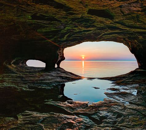 Secluded Sea Cave Sundown Sea Cave Secluded Sunset