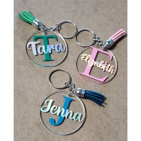 Personalized Acrylic Name Keychain Custom 2 Inch Round Etsy