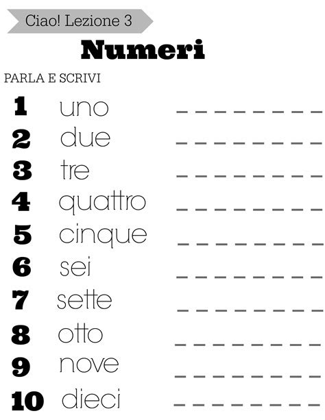 Simple Italian Lessons For Kids Numeri Counting In Italian The