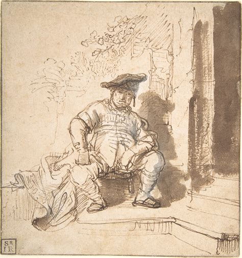 Rembrandt Rembrandt Van Rijn Seated Man Wearing A Flat Cap The
